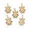 Brass Cubic Zirconia Pendants, Golden, Bear Charm, Mixed Color, 24x19x5mm, Hole: 4x6.5mm