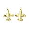 Rack Plating Brass Pendants,  Long-Lasting Plated, Lead Free & Cadmium Free, Airplane, Real 18K Gold Plated, 13.5x10x3mm, Hole: 1.5mm