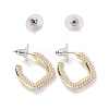 Imitation Pearl Beaded Twist C-shape Stud Earrings EJEW-C006-02-2
