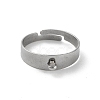 Non-Tarnish 304 Stainless Steel Open Cuff Rings Findings STAS-K278-02P-2