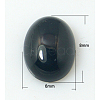 Natural Black Agate Cabochons X-G-BA8x6x3-1