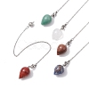 Natural & Synthetic Mixed Gemstone Pointed Dowsing Pendulums PALLOY-JF02609-01-1