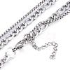 304 Stainless Steel Double Layer Necklaces NJEW-M181-12P-3
