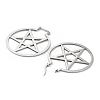 304 Stainless Steel Ring with Star Hoop Earrings for Women EJEW-R156-04P-2