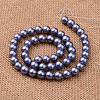 Polished Round Grade A Shell Pearl Bead Strands BSHE-M027-10mm-M-3