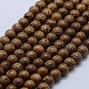 Natural Wenge Wood Beads Strands X-WOOD-F006-02-10mm-1