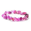 Dyed & Heated Nuggets Natural Agate Bead Stretch Bracelets for Women BJEW-JB09484-3