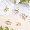 7Pcs 7 Styles Rack Plating Brass Micro Pave Clear Cubic Zirconia Charms ZIRC-SZ0004-87-4