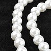 Round Pearlized Glass Pearl Beads Strands X-HY-12D-B01-2