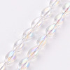 Electroplate Transparent Glass Beads Strands X-EGLA-T020-11-A02-1