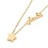 Ion Plating(IP) 304 Stainless Steel Lucky Star Pendant Necklace for Women NJEW-A004-13G-1