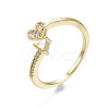 Exquisite Cubic Zirconia Heart Cuff Ring RJEW-N035-066-NF-3