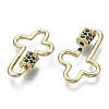 Brass Micro Pave Cubic Zirconia Screw Carabiner Lock Charms KK-R136-070B-NF-3