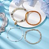 4Pcs 4 Styles 6mm Round Natural Flower Amazonite & Glass Beaded Stretch Bracelet Sets BJEW-JB10605-2