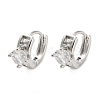 Brass with Cubic Zirconia Hoop Earrings EJEW-G363-08P-1