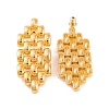 Hollow Hexagon Brass Stud Earrings for Women EJEW-G391-12G-2