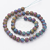 Electroplated Natural Agate Bead Strands G-P222-03-2