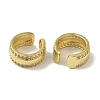 Rack Plating Brass Micro Pave Clear Cubic Zirconia Ring Cuff Earrings for Women EJEW-P280-06G-2