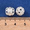 Brass Micro Pave Clear Cubic Zirconia Beads KK-S389-15S-3