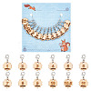 12Pcs 12 Style Flower with Number Pendant Locking Stitch Markers HJEW-AB00641-1