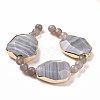 Natural Grey Agate Beads Strands with Round Beads G-G990-A01-3