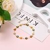 Golden Brass Flower Enamel Links Bracelets BJEW-JB05664-01-5