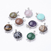 Natural/Synthetic Mixed Stone Box Clasps G-E427-P-1