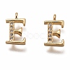 Brass Micro Pave Clear Cubic Zirconia Charms ZIRC-B002-39G-E-1