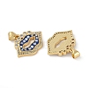 Rack Plating Brass Micro Pave Clear Cubic Zirconia Pendants KK-U032-23G-2