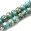 Synthetic Turquoise Dyed Camouflage Beads Strands X-G-E594-24O-A-1