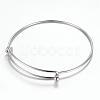 Tarnish Resistant Adjustable 304 Stainless Steel Expandable Bangle Making BJEW-G515-03P-1