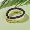 3Pcs 3 Styles Polymer Clay Heishi Beads Stretch Bracelets Sets BJEW-JB05921-4