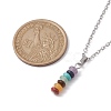 Natural & Synthetic Mixed Gemstone Disc Pendant Necklaces NJEW-JN04623-01-3