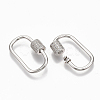 Brass Micro Pave Clear Cubic Zirconia Screw Carabiner Lock Charms X-ZIRC-T010-10P-2