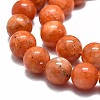 Natural Orange Calcite Beads Strands G-E576-74A-3