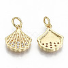 Brass Micro Pave Clear Cubic Zirconia Charms ZIRC-S067-182-NF-2