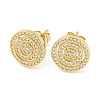 Brass Micro Pave Cubic Zirconia Ear Studs EJEW-P261-35G-1