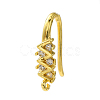 Rack Plating Brass Pave Cubic Zirconia Earring Hooks KK-O143-15G-1