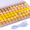 80Pcs 4 Style Round Silicone Focal Beads SIL-SZ0001-22F-1