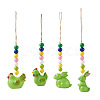 Crafans 4Pcs 4 Style Easter Theme Plastic Hen & Rabbit Pendant Decorations HJEW-CF0001-16B-1