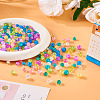 420Pcs 14 Style Transparent Spray Painted Crackle Glass Beads Strands CCG-TA0002-04-15