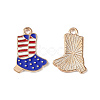 American Flag Style Alloy Enamel Pendants ENAM-K067-40-3