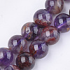 Natural Purple Lodolite Quartz/Purple Phantom Quartz Beads Strands G-S333-12mm-030-1