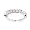 Brass Matte Rotating Beaded Finger Ring RJEW-H102-09P-3