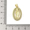 Rack Plating Brass Micro Pave Cubic Zirconia Pendants KK-C052-24G-3