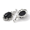 Natural Obsidian Oval Pendants G-NH0025-15P-09-2