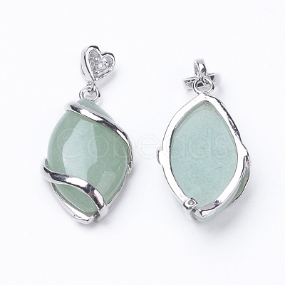 Natural Green Aventurine Pendants G-E423-01P-1