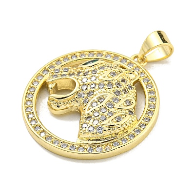 Brass Micro Pave Cubic Zirconia Pendants KK-K354-08I-G-1