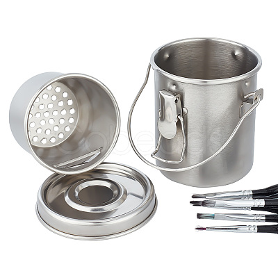 201 Stainless Steel Portable Retractable Buckets AJEW-WH0270-184-1