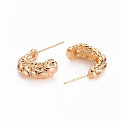 Brass Half Hoop Earrings KK-R117-026-NF-1